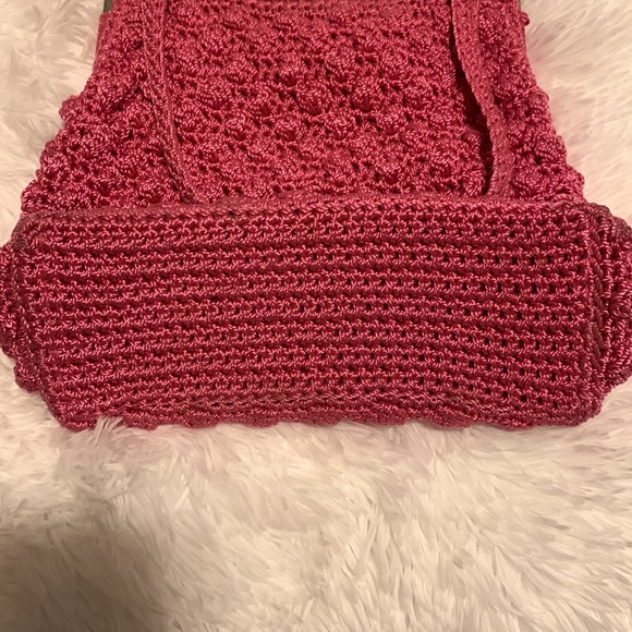 Retro hot pink crochet purse - Picture 6 of 9